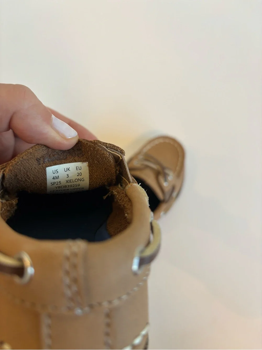 Sperry Kids Authentic 2-Eye Nubuck Boat Shoe, Baby size 4 in Chestnut